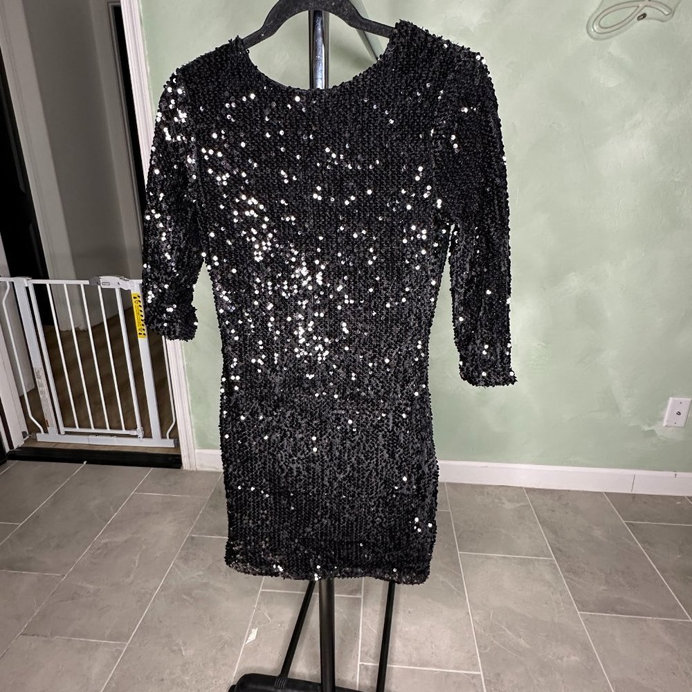 Black Sequined Dress